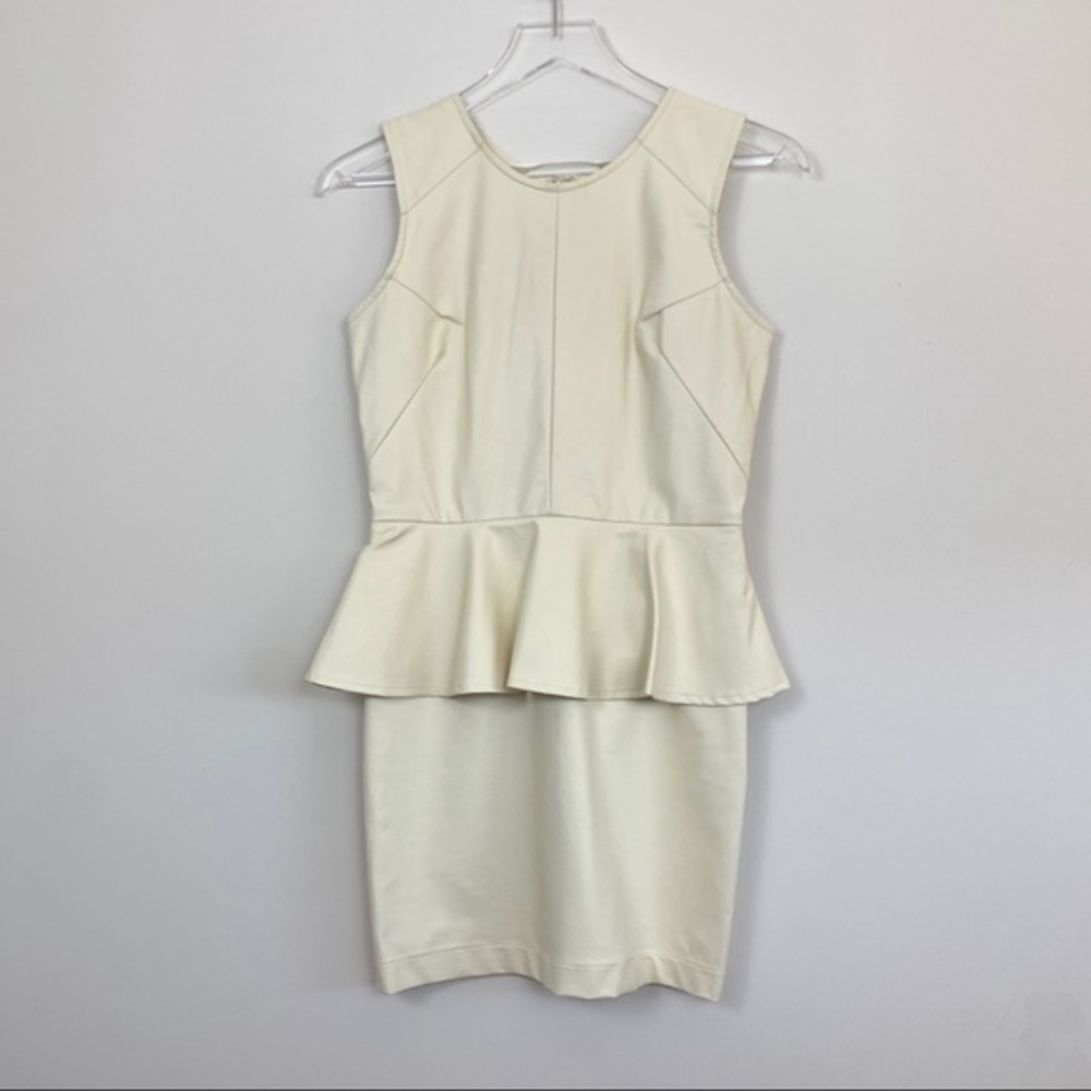 Lovers & Friends Faux Leather Cream Dress E55